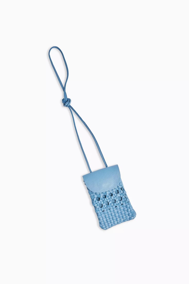 Topshop Leather Woven Pouch Bag