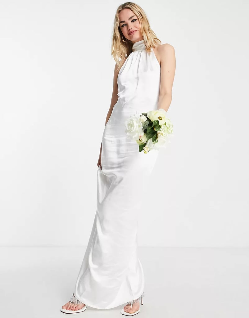 A Sleeveless Wedding Dress: ASOS Pretty Lavish Bridal High Neck Satin Maxi Dress