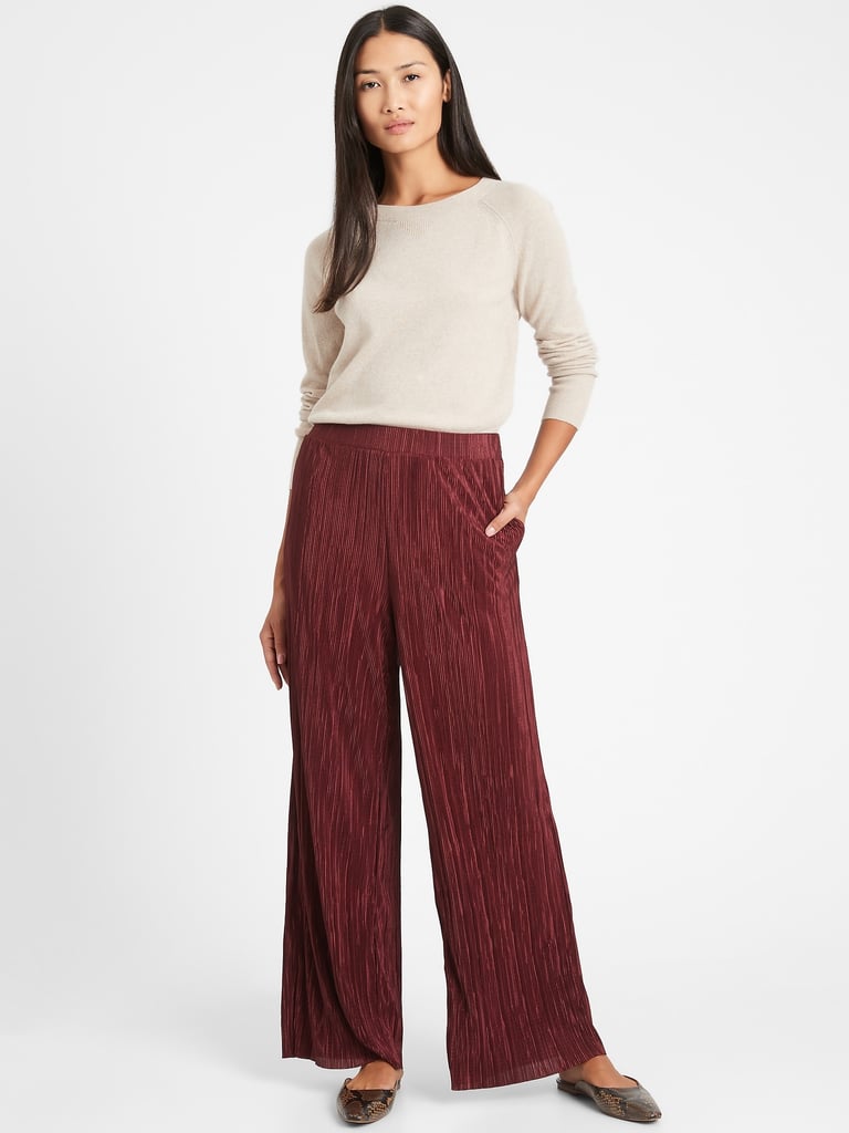 Banana Republic High-Rise Wide-Leg Plisse Pant