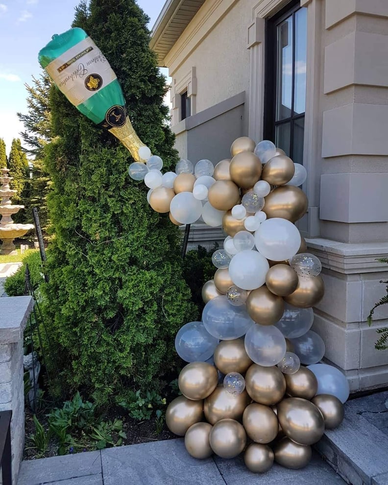 New Year's Eve Balloons: Champagne Bottle Balloon Garland