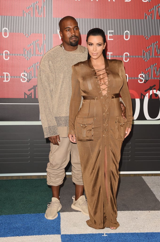 Kim Kardashian and Kanye West MTV VMAs Red Carpet 2015