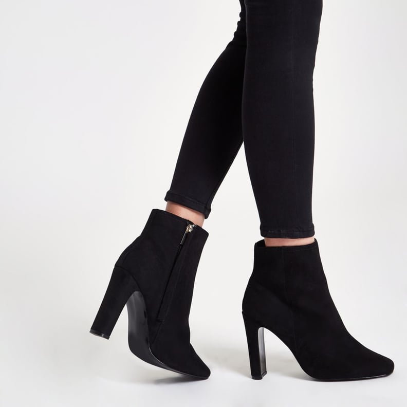 River Island Square Toe Wide-Fit Ankle Boots