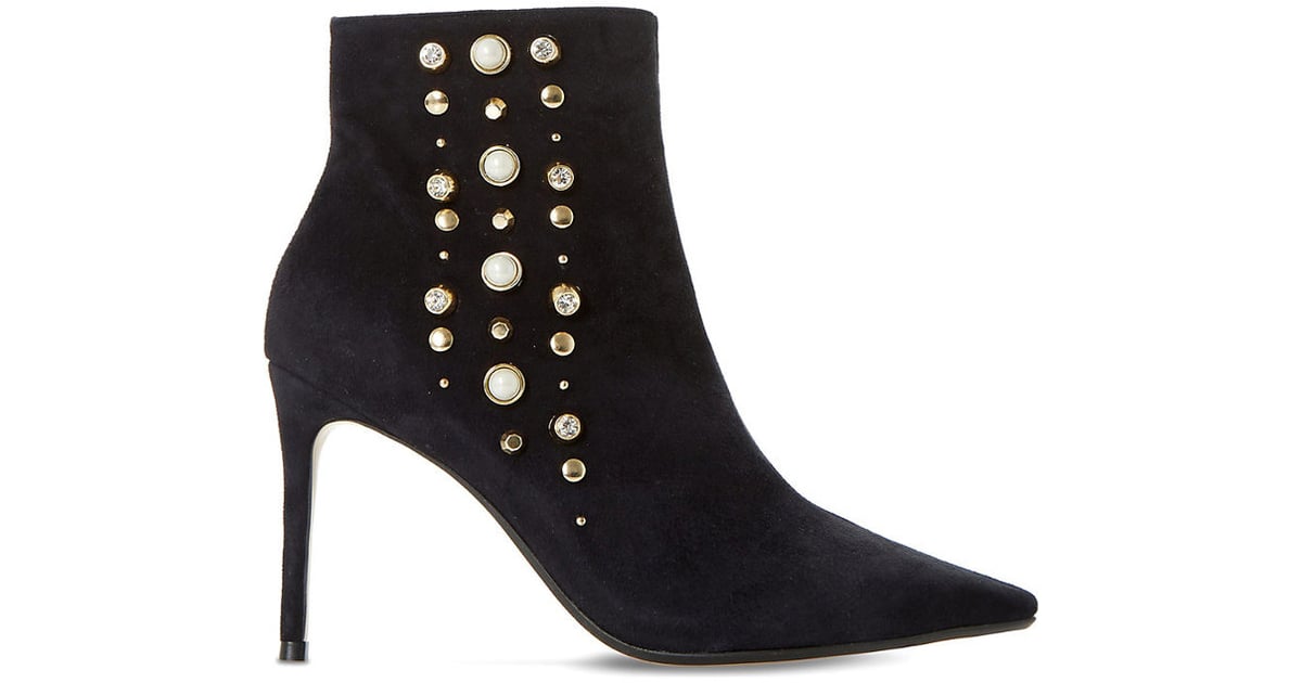 dune ladies black ankle boots
