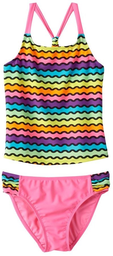 Rainbow Waves Racerback Tankini