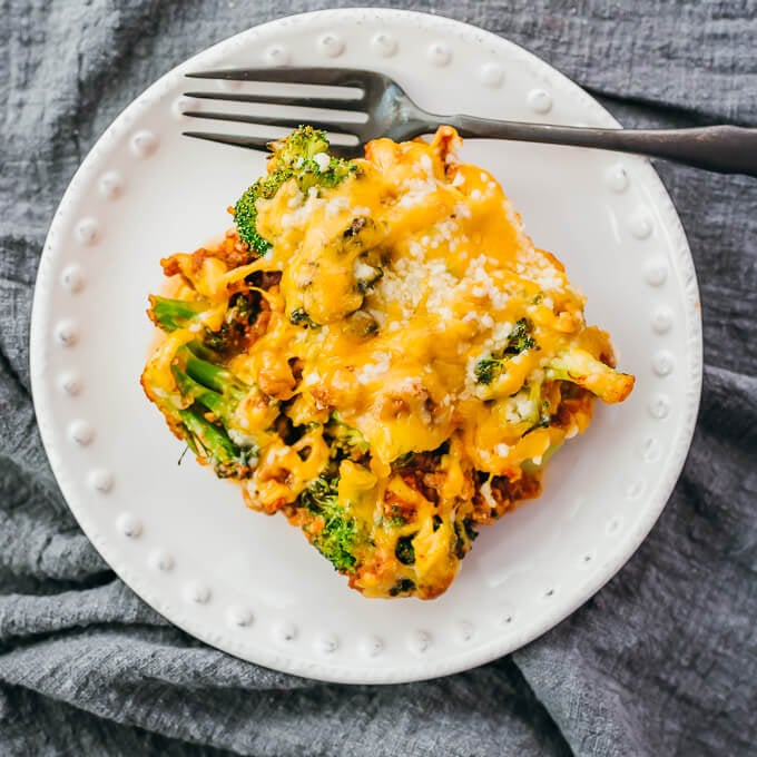 Keto Casserole With Ground Beef and Broccoli