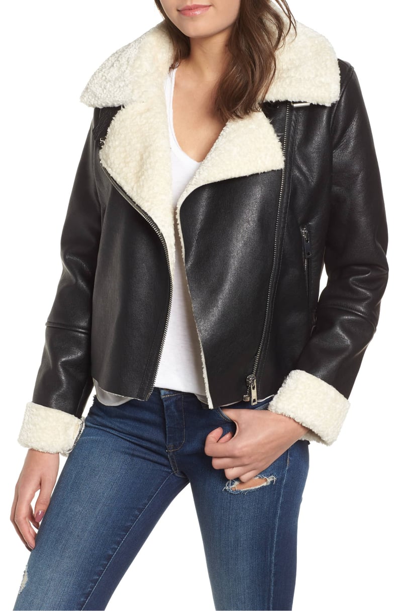 BLANKNYC Moto Jacket with Faux Shearling Lining