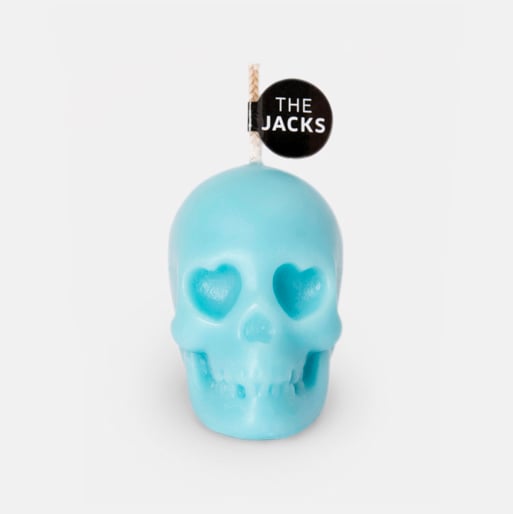 The Jacks Skull Miniature Candle Blue
