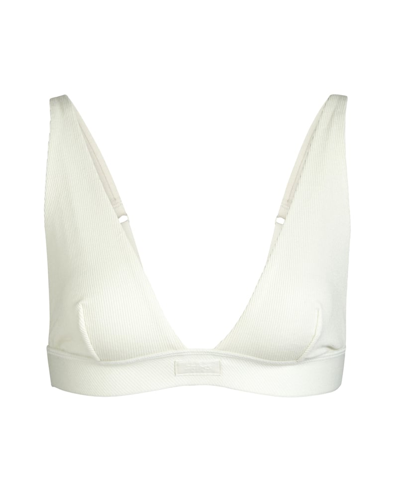 Skims Cotton Plunge Bralette in Bone