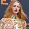 Hunter Schafer Drips Down the Red Carpet in a Hand-Painted Puzzle-Piece Dress