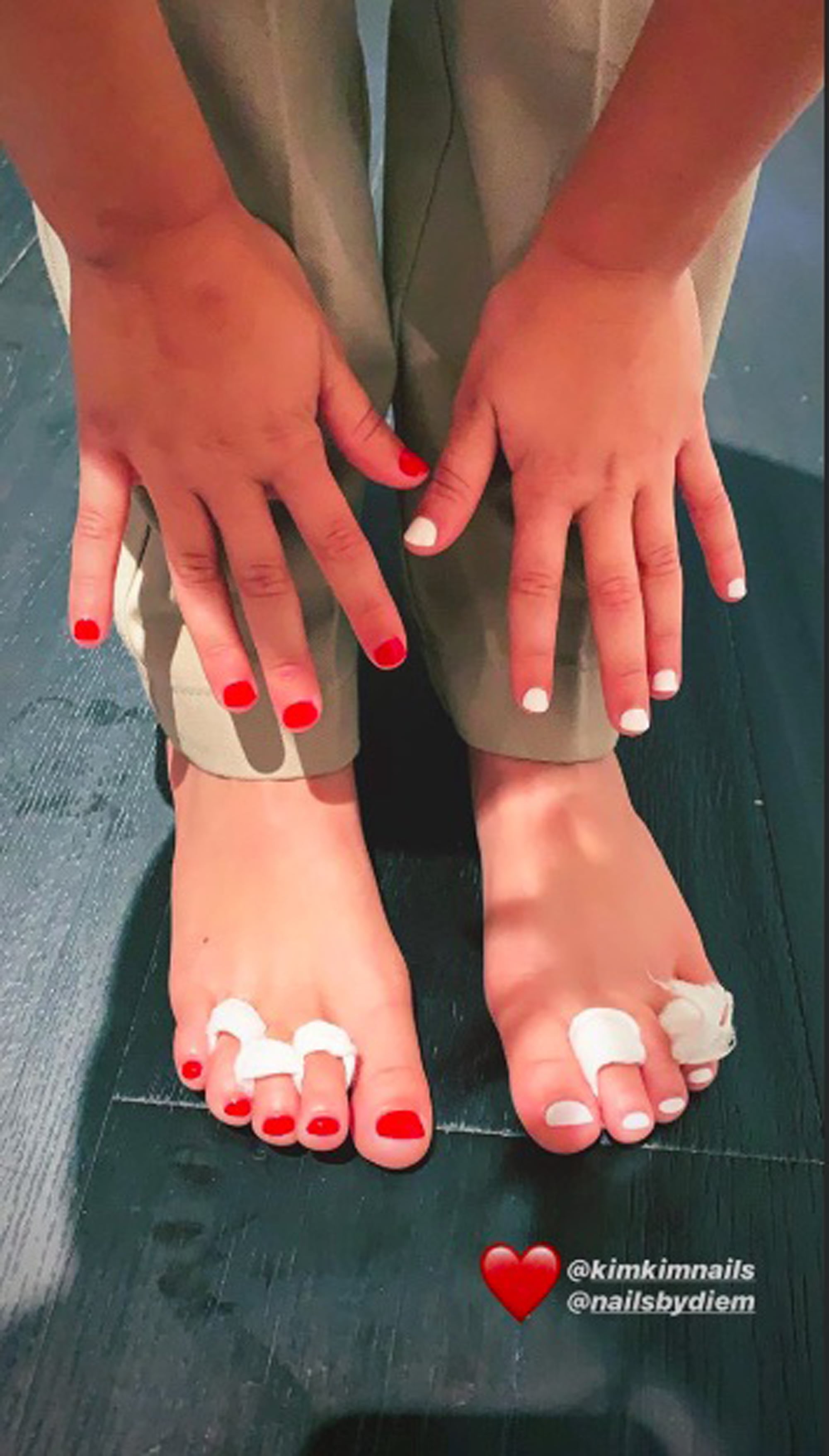 Penelope Disick's Red and White Nail Polish Colors | Kourtney Kardashian Is  Wearing This Year's Biggest Nail Trend . . . On Her Feet | POPSUGAR Beauty  Photo 3