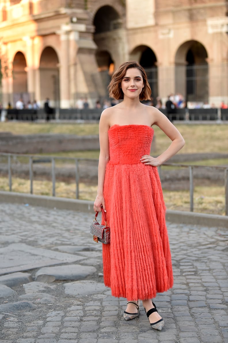 Kiernan Shipka Wearing a Fendi Baguette in Rome, 2019