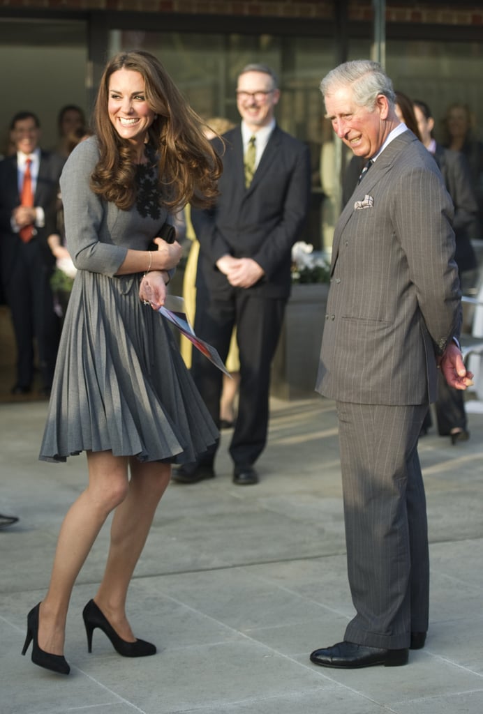 Prince Charles and Kate shared a smile, but stood apart in 2012.