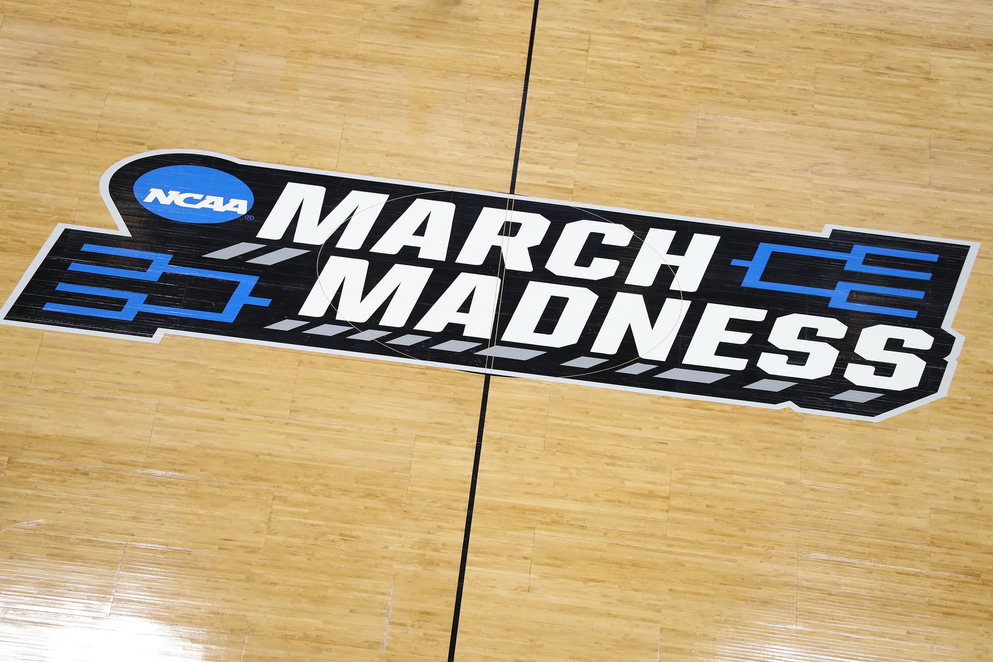 SALT LAKE CITY, UTAH - MARCH 20:  A general view of a 'March Madness' logo is seen during practice before the First Round of the NCAA Basketball Tournament at Vivint Smart Home Arena on March 20, 2019 in Salt Lake City, Utah. (Photo by Patrick Smith/Getty Images)