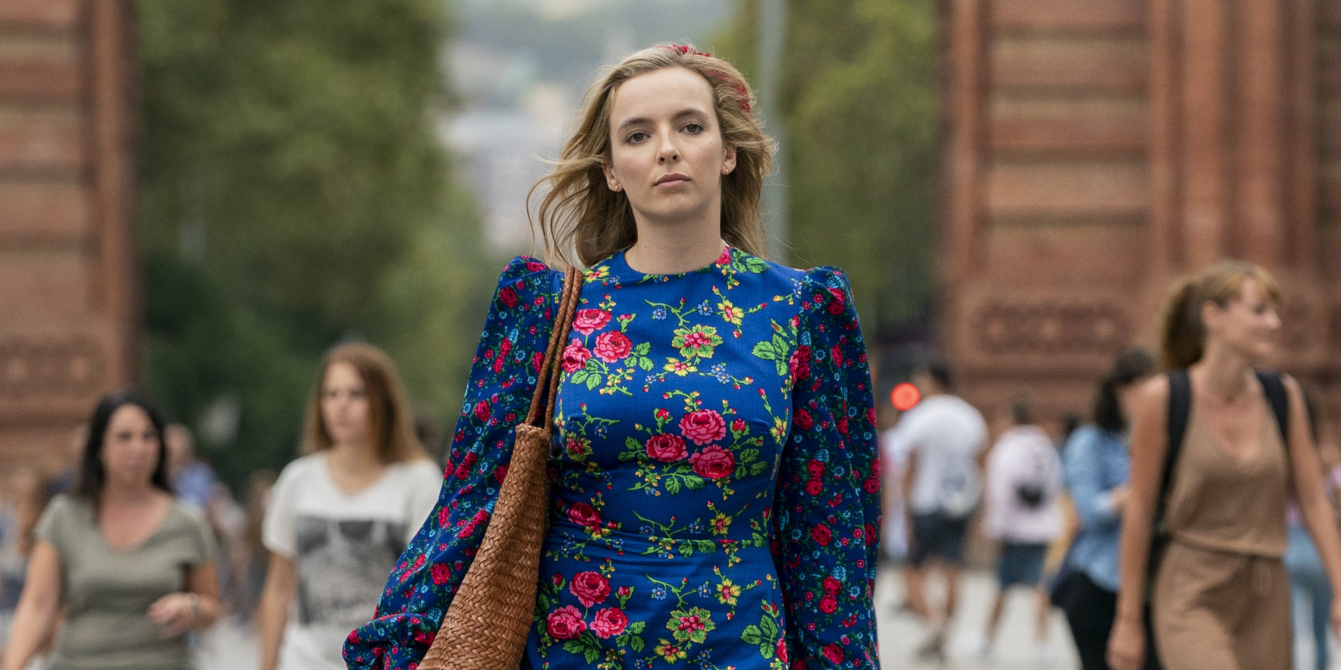 blue dress killing eve Killing Eve: Shop Villanelle's Exact Blue Floral Maxi Dress