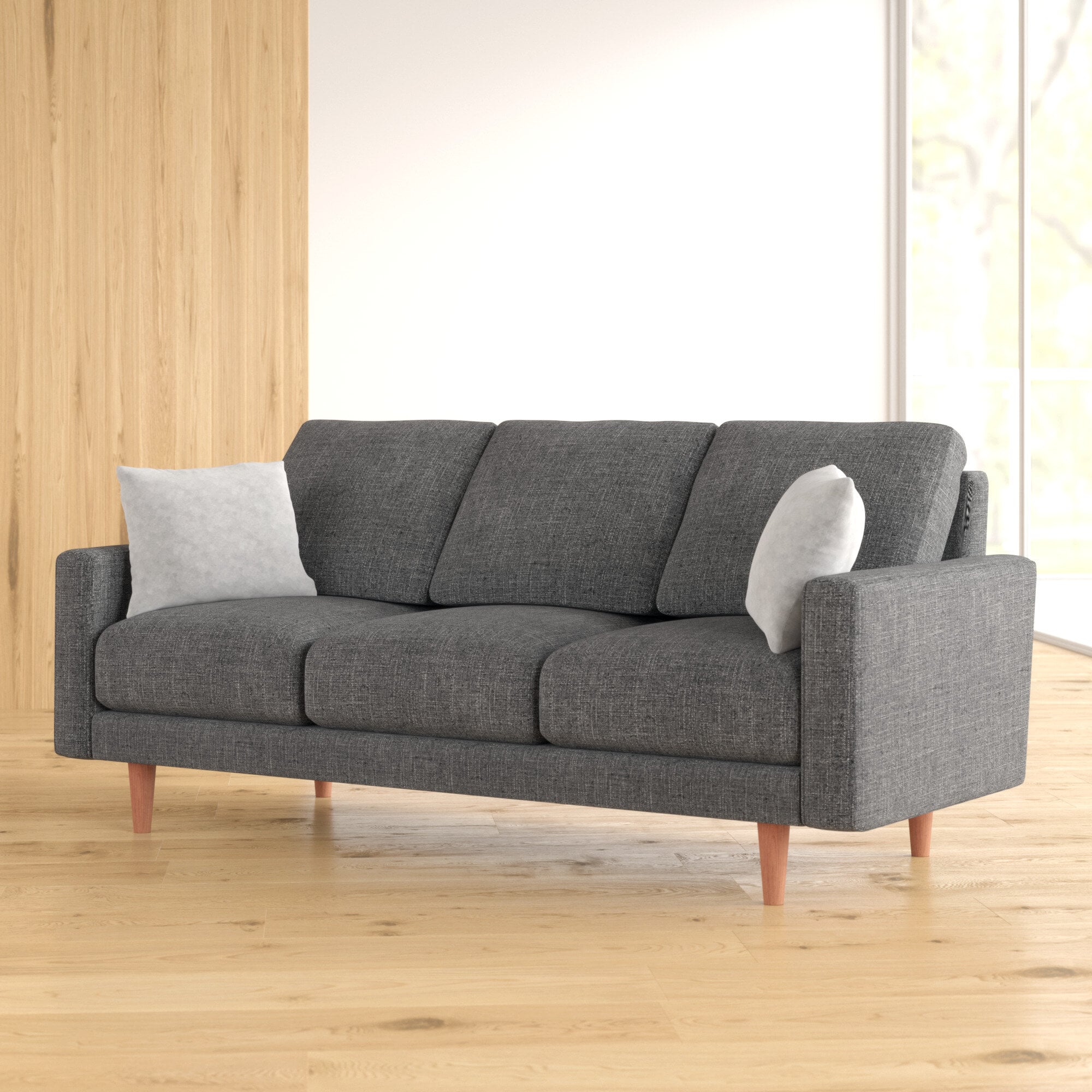 Stoughton velvet store square arm sofa