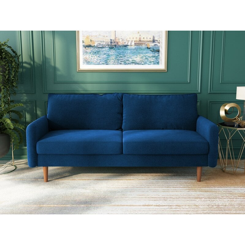 Karmane Velvet Round Arm Sofa