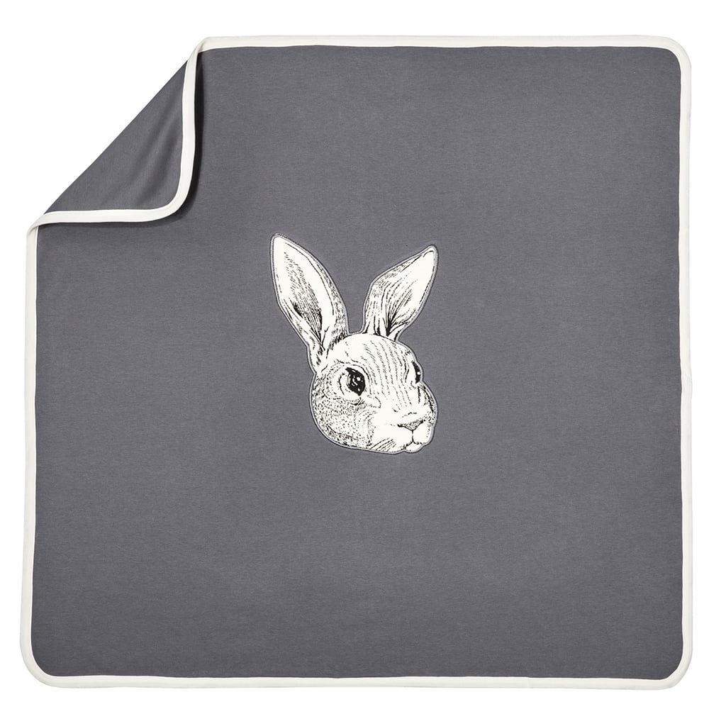 婴儿深灰色针织兔子毯子(13美元)