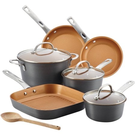 Ayesha Curry Hard Anodized Aluminum 10-Pc Cookware Set