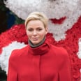 We Only Have Eyes For Princess Charlene's "Christmas Cape," Even Next to Prince Albert's Santa Hat