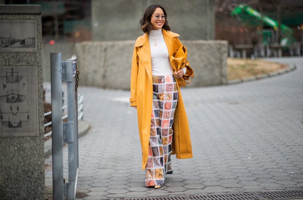 Temper a playful print with a simple white top and tailored jacket.