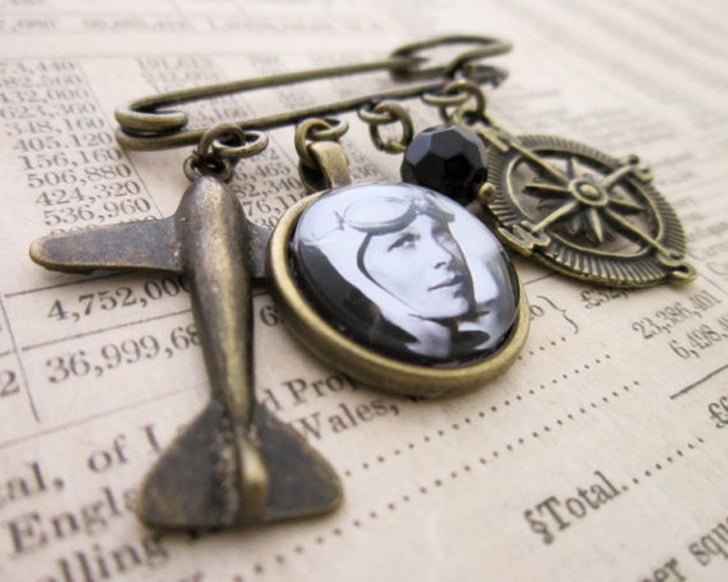 Amelia Earhart Charm Brooch