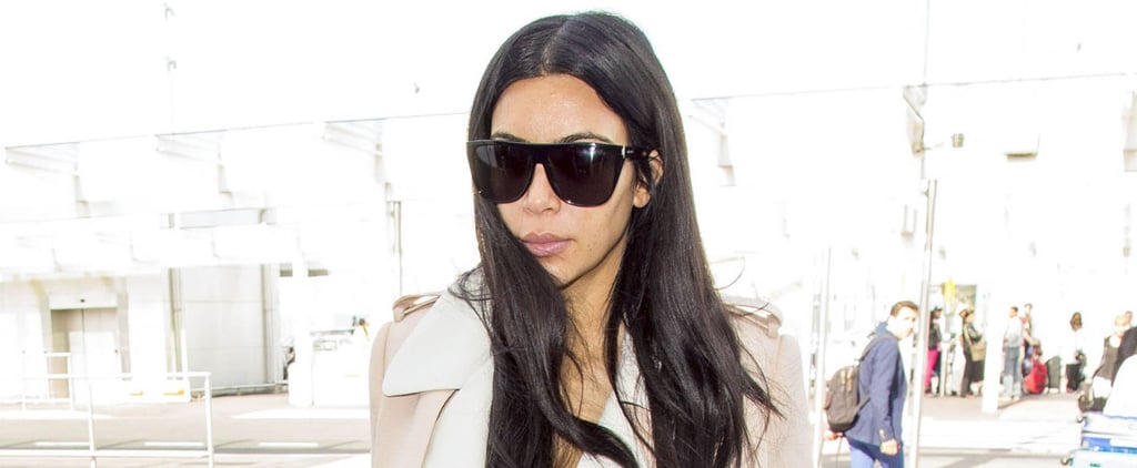 Kim Kardashian Nude Jumpsuit at the Airport