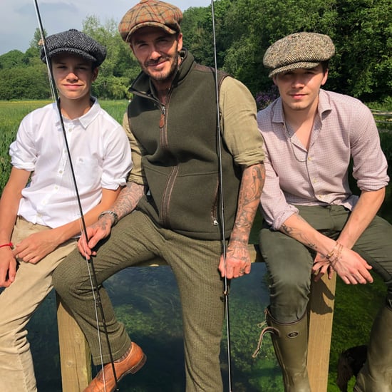 David Beckham Fishing With Brooklyn and Romeo