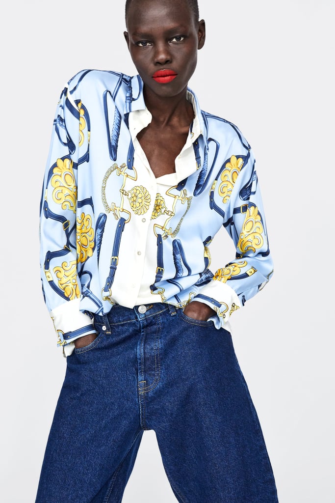 Zara Chain Print Blouse | Clothes to Buy in 2019 | POPSUGAR Fashion ...