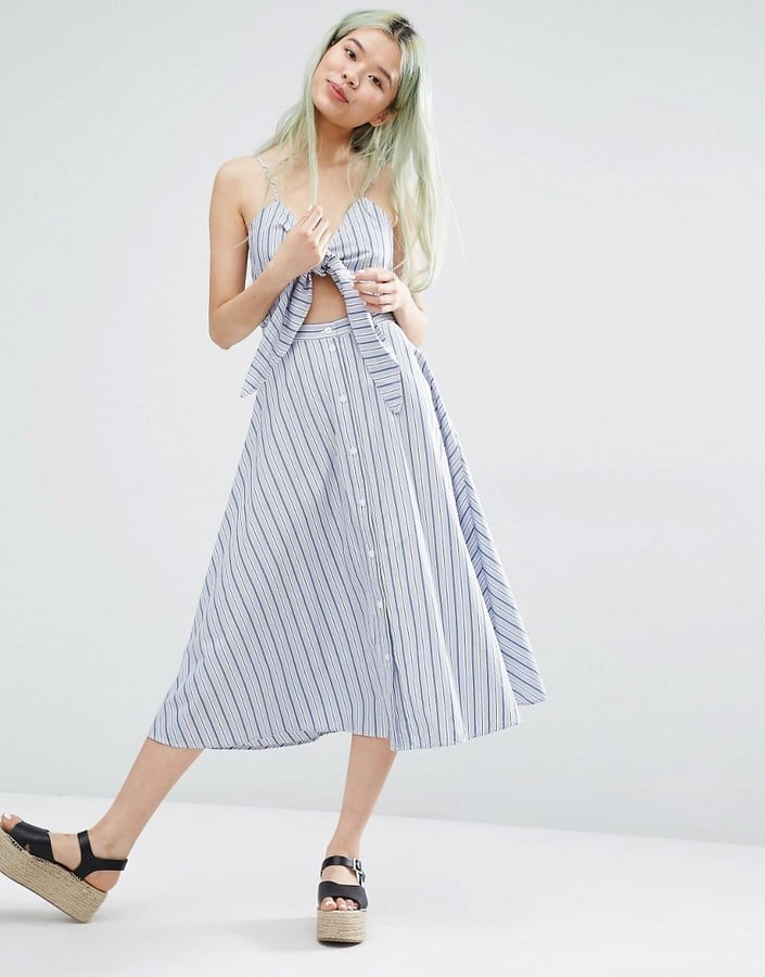 Weekday Tie Front Dress With Button Front Detail ($73)