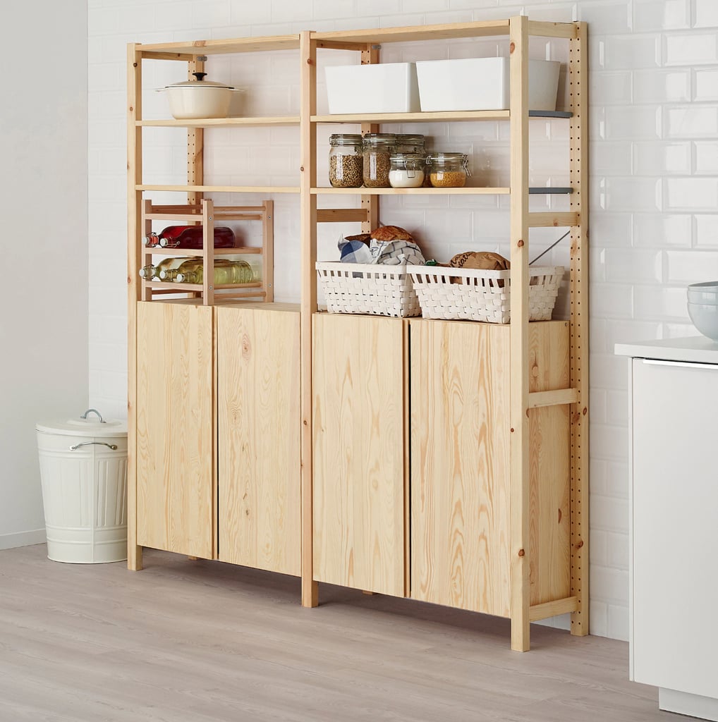 Ivar 2 Section Shelving Unit With Cabinet Best Ikea Kitchen