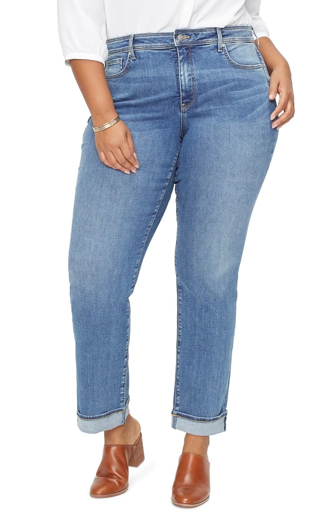 NYDJ Marilyn Cuffed Straight Leg Jeans | Plus Size Travel Clothes for ...