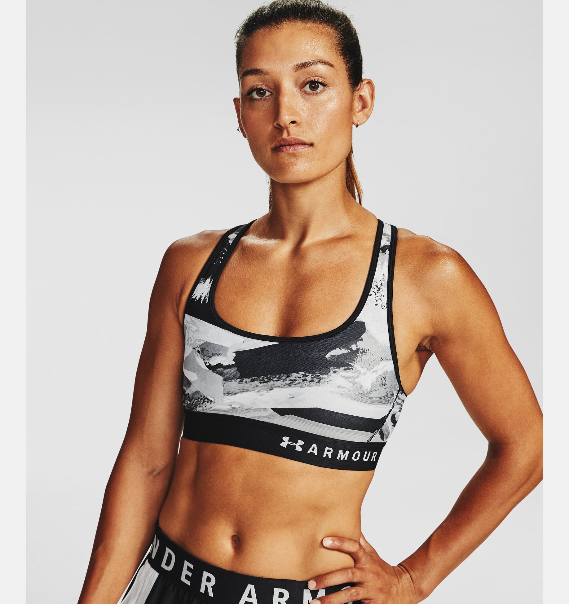 Women's Project Rock Armour Mid Printed Crossback Sports Bra