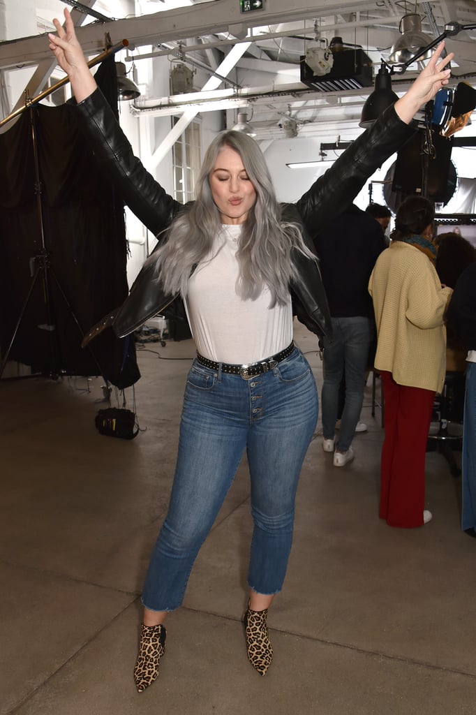 Iskra Lawrence's Silver Gray Hair January 2019