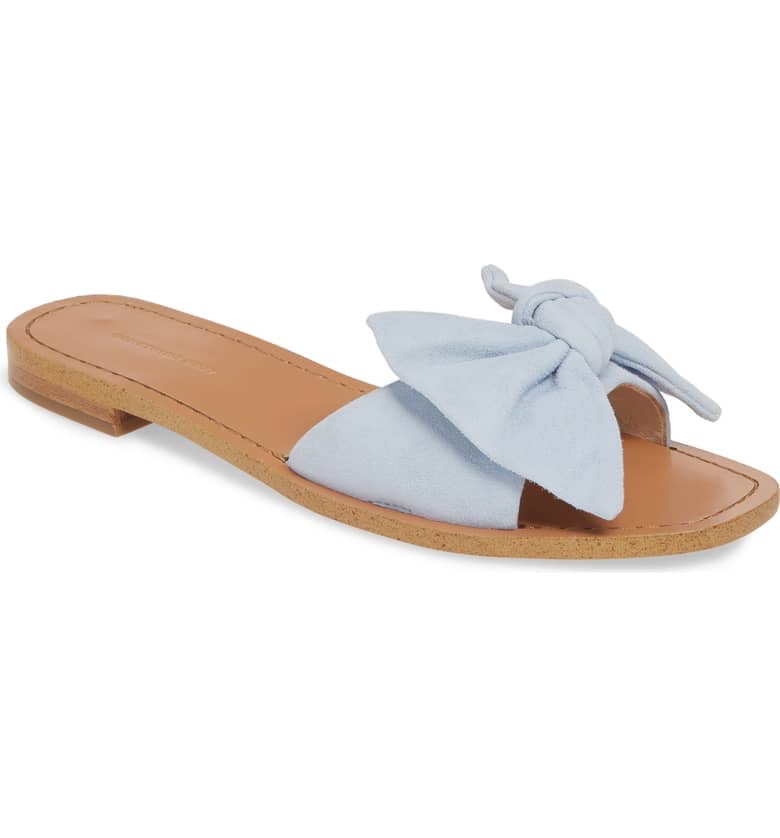 Something Navy Cici Bow Flat Slide Sandals