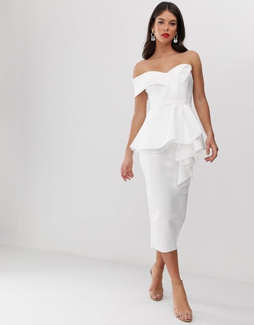 bandeau midi dress wedding