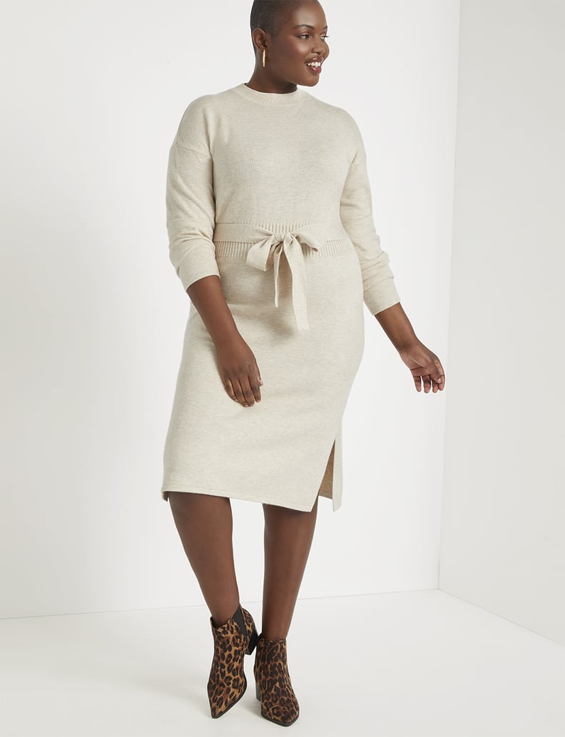 Eloquii Tie Waist Sweater Dress