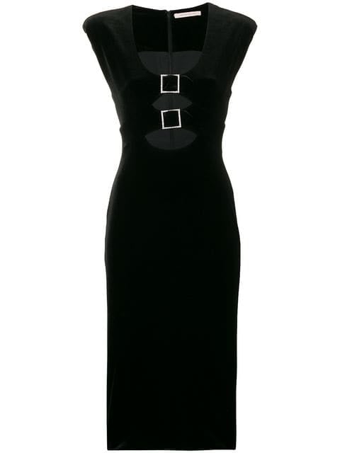 Christopher Kane Velvet Crystal Buckle Dress