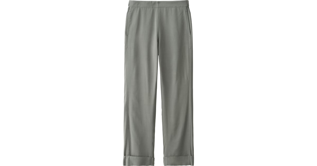 uniqlo belted linen rayon wide pants