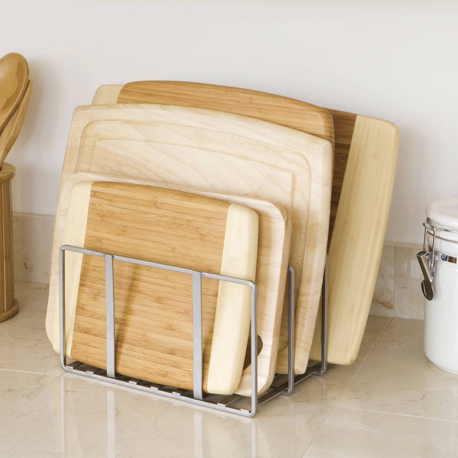 Seville Kitchen Cabinet And Counter Top Cutting Board Organizer In