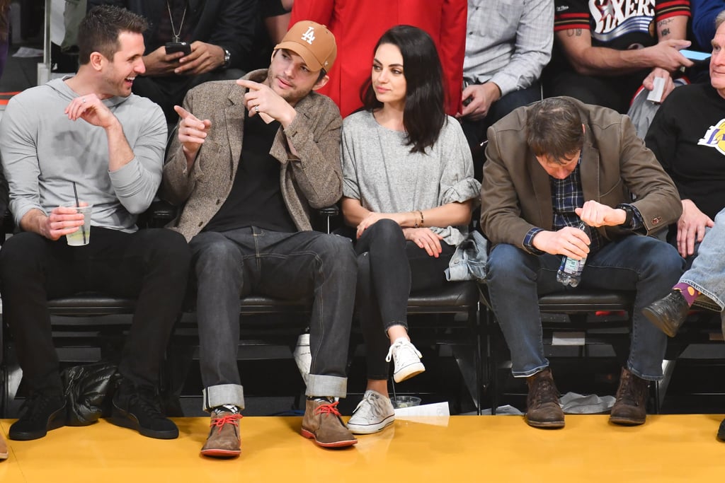 Ashton Kutcher and Mila Kunis at Lakers Game January 2019