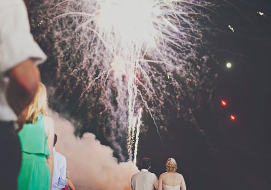 Nothing like a fireworks show to cap off a fun Illinois farm wedding.