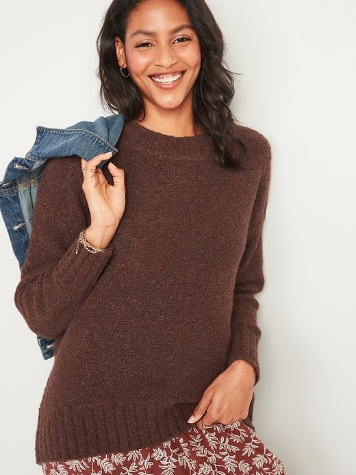 Old Navy Cozy Oversized Bouclé Crew-Neck Sweater