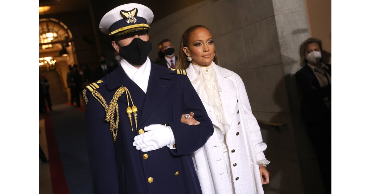 See Photos of J Lo's White Chanel Outfit on Inauguration Day | POPSUGAR Fashion UK Photo 3