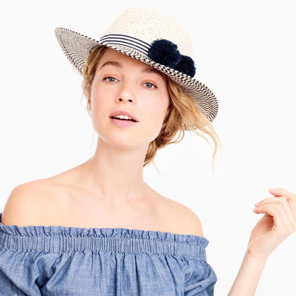 J.Crew Straw Hat With pompoms Cute Summer Hats 2017 POPSUGAR