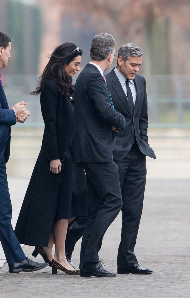 Amal Clooney Wearing a Black Coat in Berlin