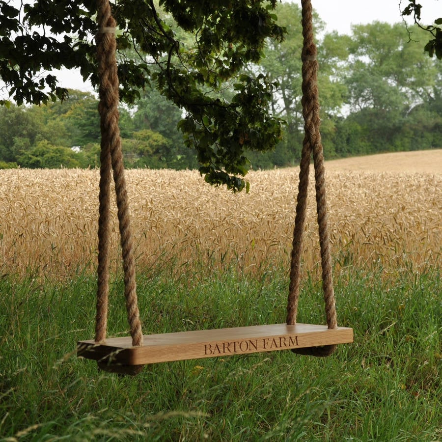 Give your backyard a royal touch by adding your very own rustic rope Oak Garden Swing.