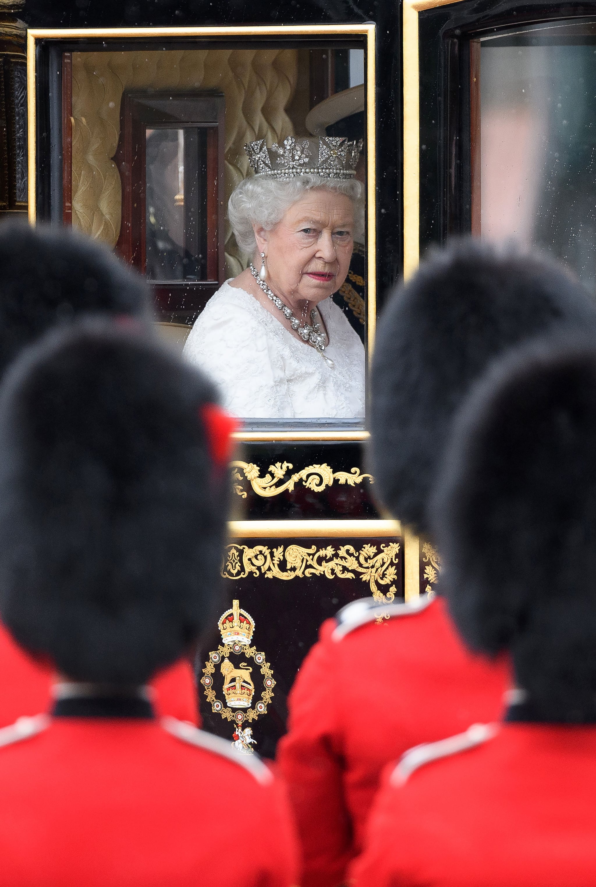 Queen Elizabeth II arrives to the state opening of Parliament in 2016