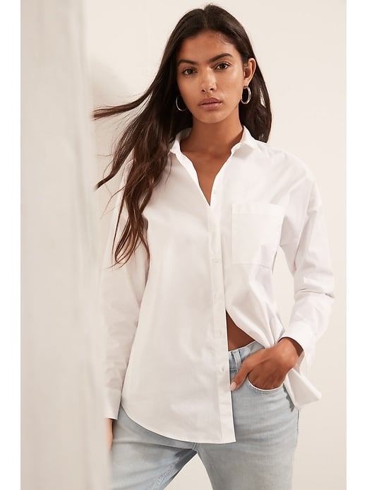 Banana Republic Oversized Tech-Stretch Shirt