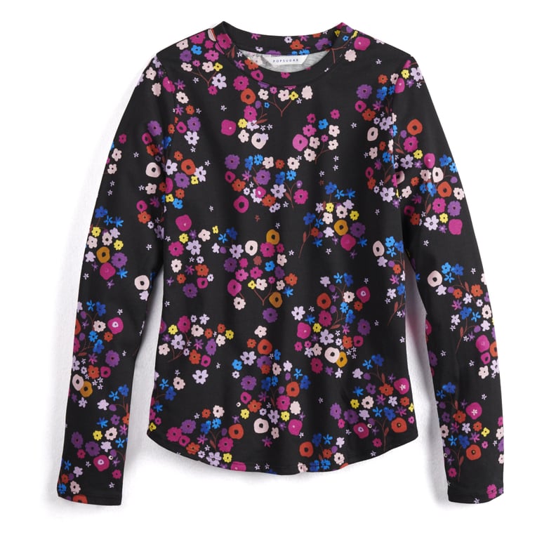 Print Long Sleeve Tee in Cut Out Floral