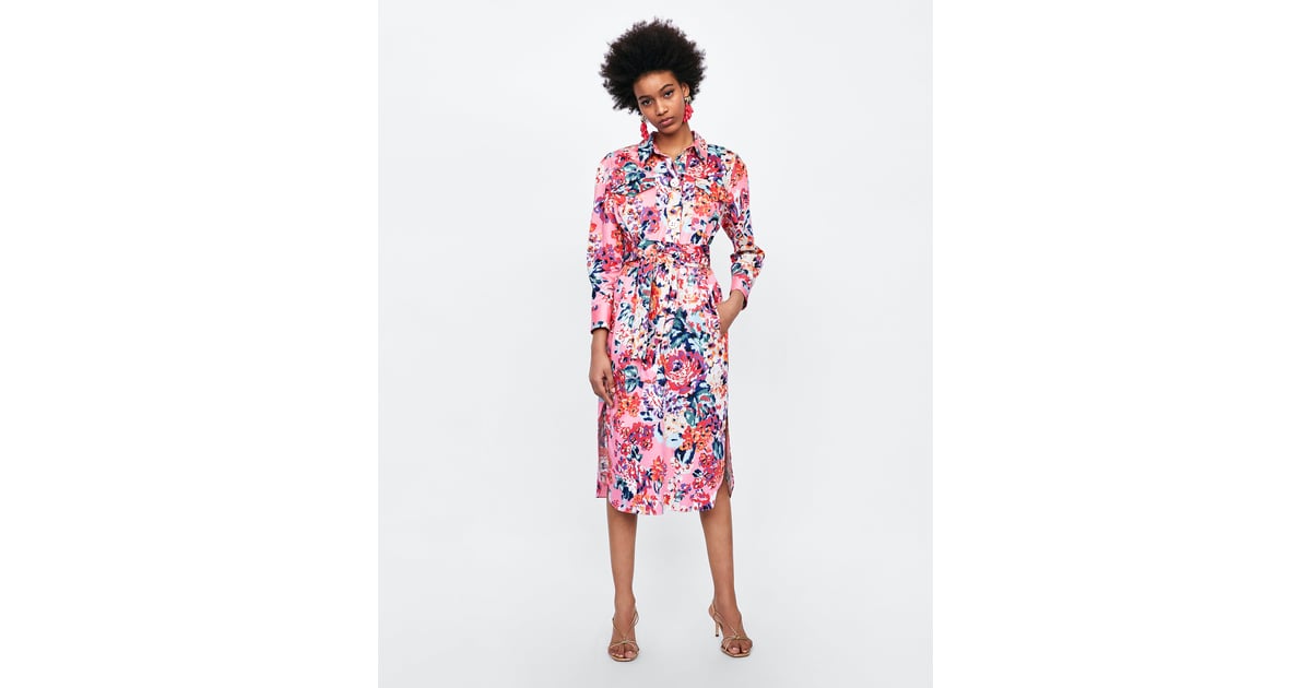 Zara Floral Print Shirt Dress | Hold Up ...